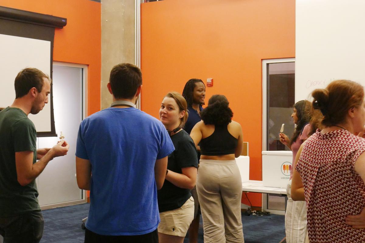 Attendees gather in The Cube for Locopops