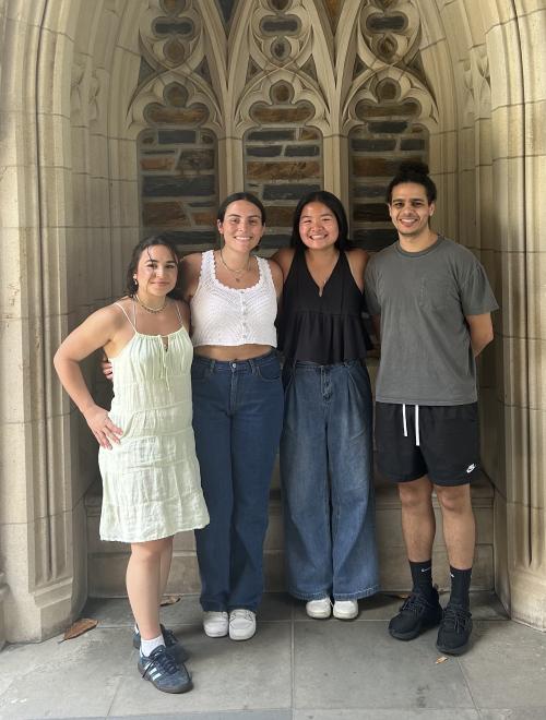 K. Abdelaal with three of his undergraduate mentees.